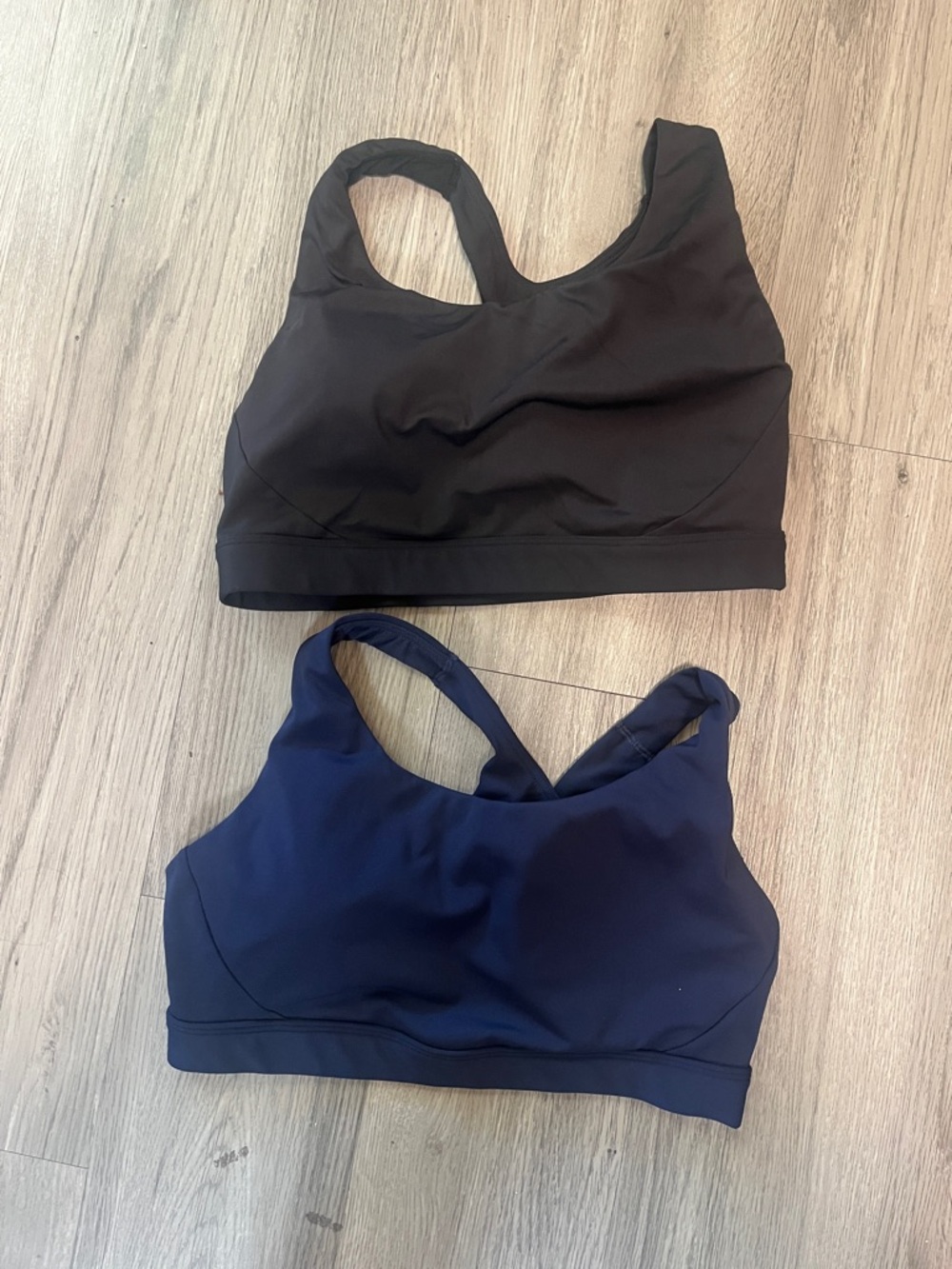 Athleta “Interval” Sports Bras - Black & Navy